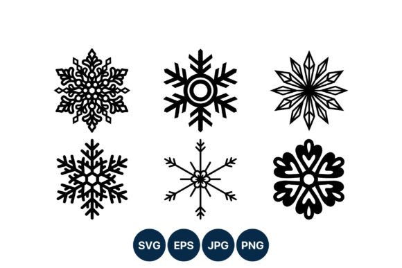 Black and White Snowflake Graphics for Brand Illustrations