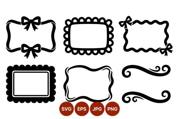 Black Bow Frames Vector Art: Graphics & Illustrations for Elegant Branding