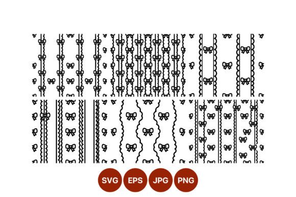 Black White Bow Ribbon Pattern: Graphics & Illustrations