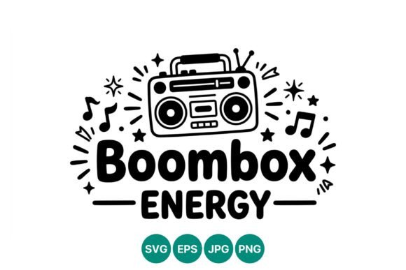 Boombox Energy Music Notes Vector Illustrations & Graphics