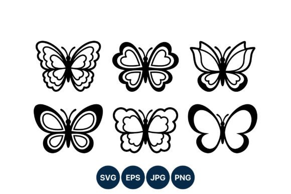 Butterfly Silhouette Icon Set