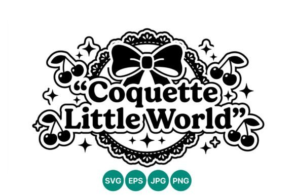 Coquette Little World Bow Cherry Vector Graphics