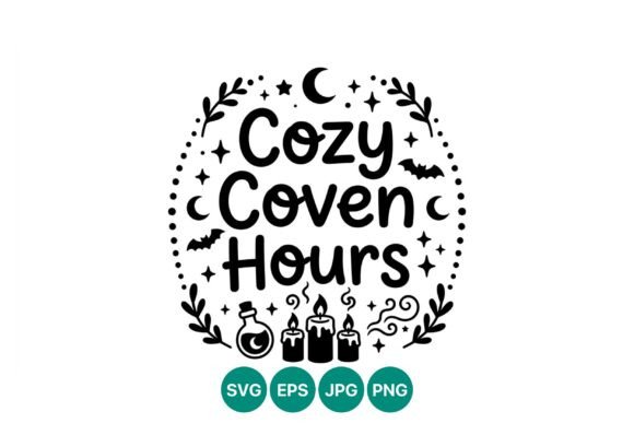 Cozy Coven Hours Line Art: Graphics & Illustrations Review