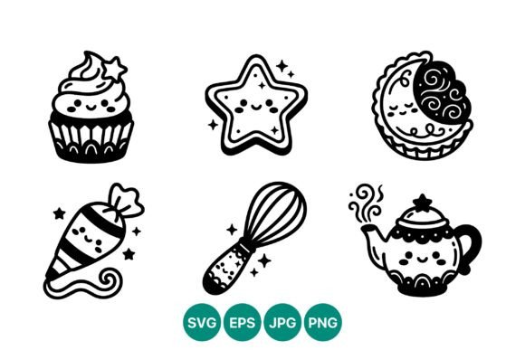 Cute Baking Icons Set: Graphics & Illustrations for Warm, Handmade Branding