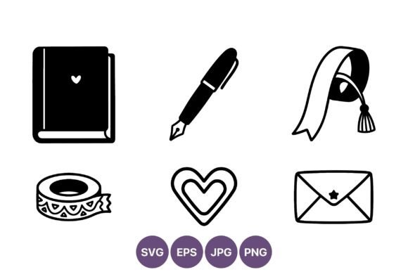 Love Journal Pen Heart Envelope Ribbon Graphics Review