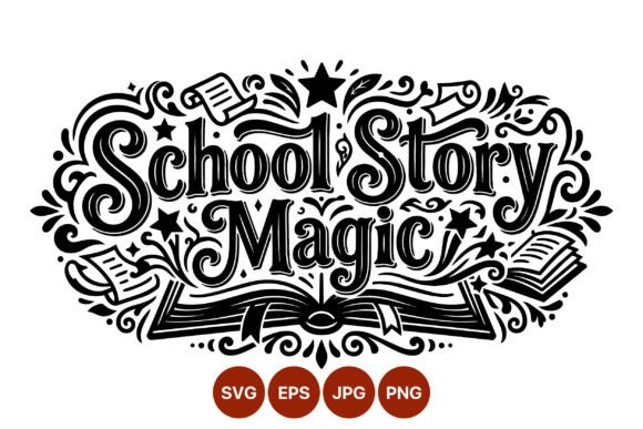 School Story Magic Serif Lettering Graphics & Illustrations