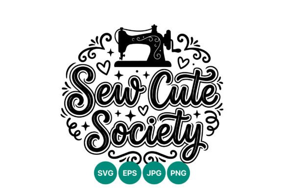 Sew Cute Society Vintage Sewing Machine Graphics