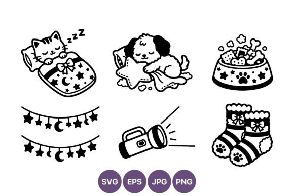 Sleeping Kitten Puppy Graphics: Cozy Illustration Review