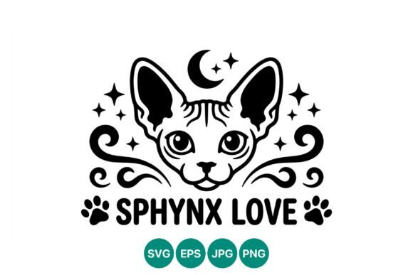 Sphynx Cat Black Art: Graphics & Illustrations for Editorial Charm
