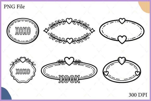 Valentine Heart Frame Black Graphics & Illustrations