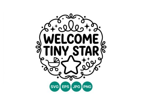 Welcome Tiny Star Baby Shower Art: Graphics & Illustrations Review